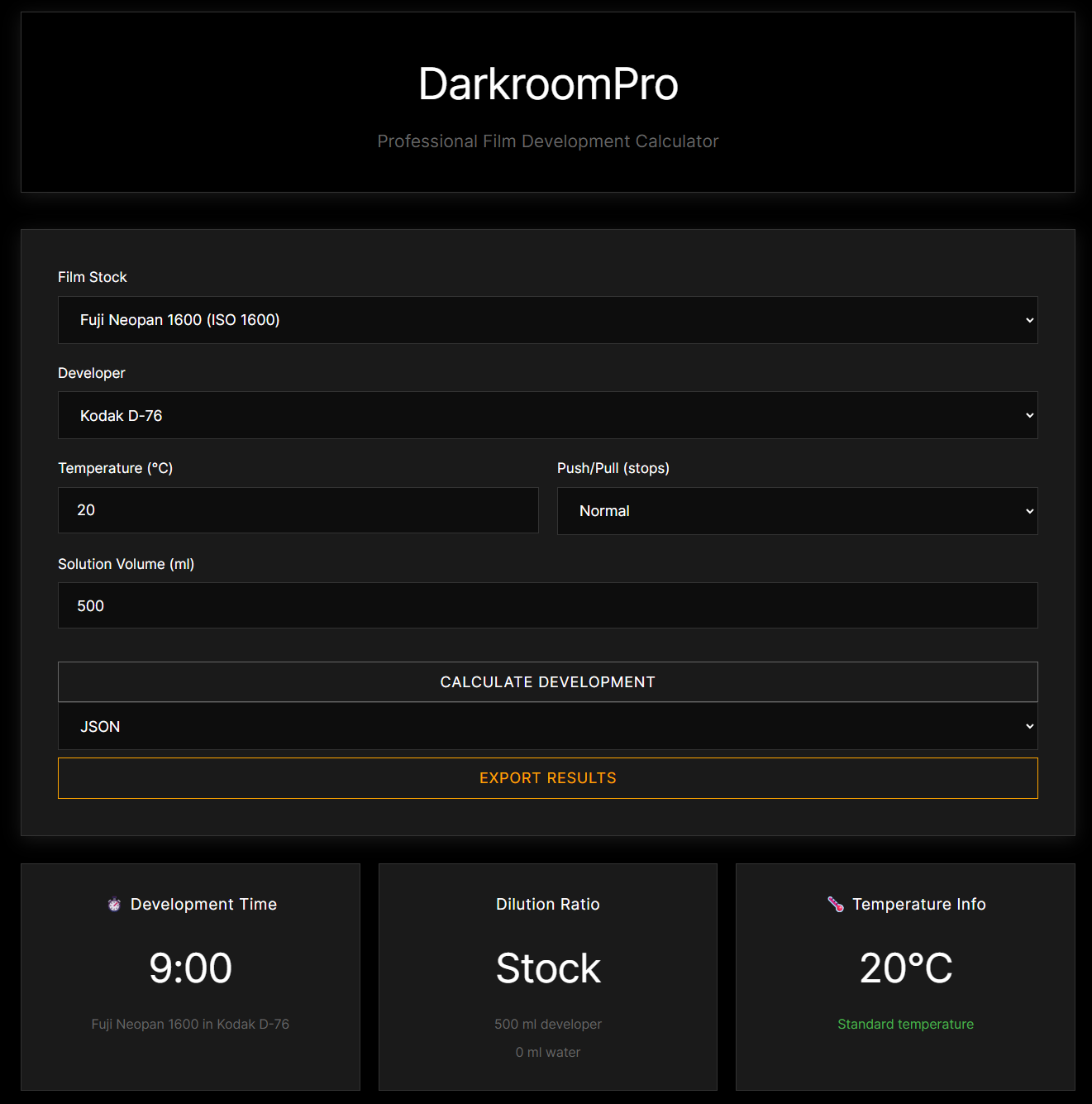 DarkroomPro Interface